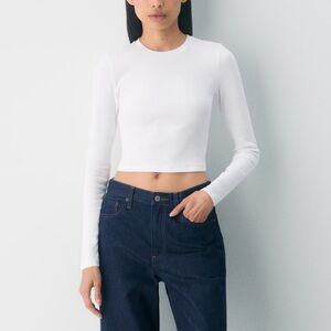 Aritzia White Homestretch Waist Longsleeve
